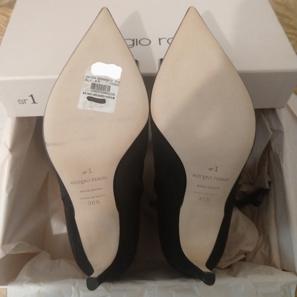 *SOLD* Sergio Rossi SR1 Black Suede Ankle Boots 110mm - Picture 6 of 9